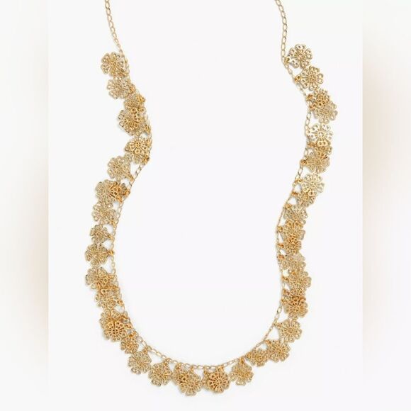 TALBOTS FILIGREE PETALS LAYERING GOLD NECKLACE NWT - Picture 2 of 4